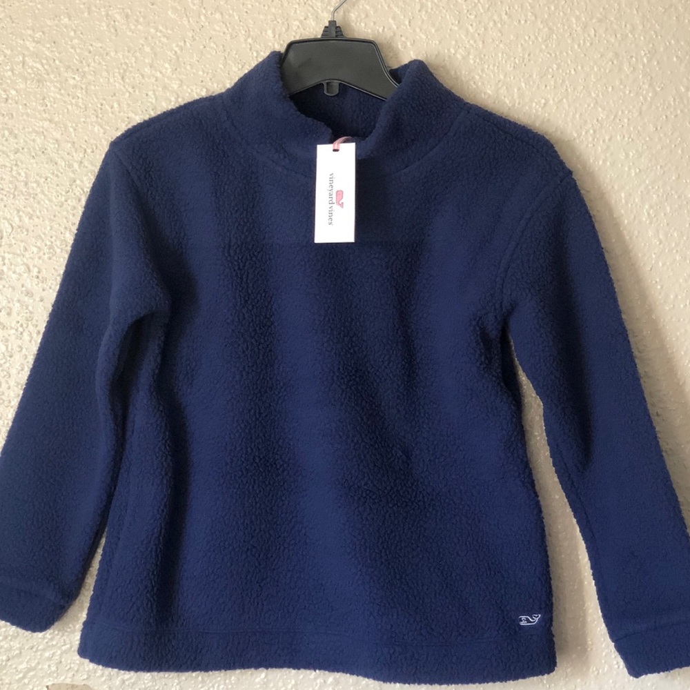 Vineyard Vines Girls Sherpa Tunnel Neck Pullover Blue M(10-12) & L(14)